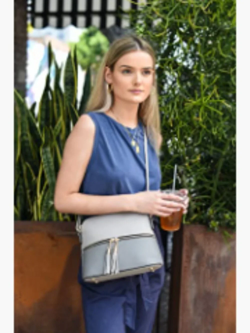 Lightweight Dome Crossbody Bag with Tassel Adjustable Strap Zipper Pockets